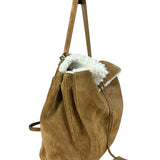 Balenciaga Rodeo Handbag Suede/Fleece Brown