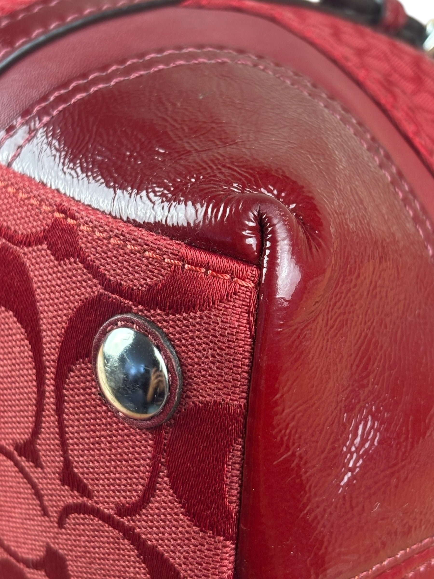 Coach Red Leather Patchwork Handbag