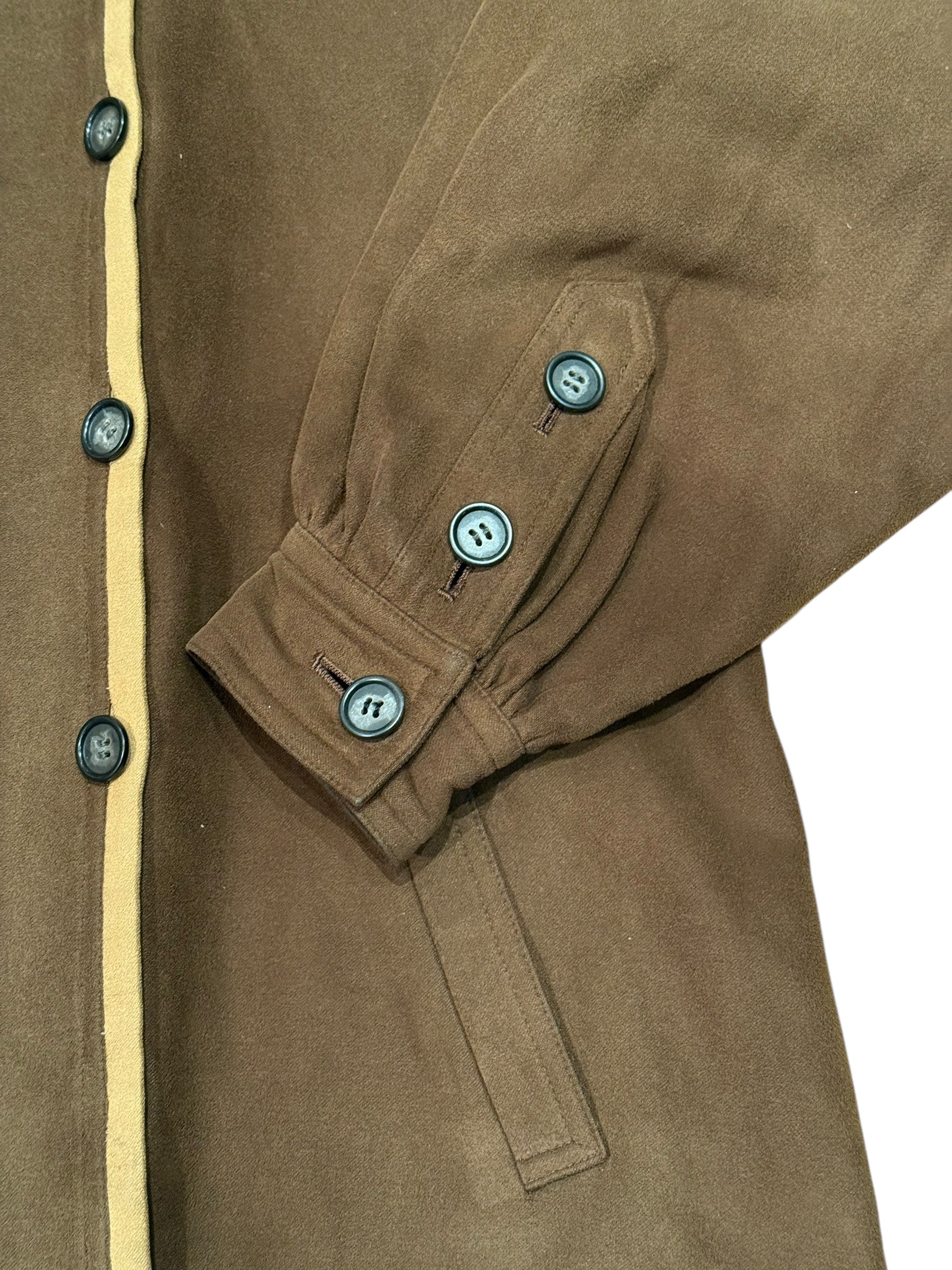 YSL Vintage Brown Lined Suede Button Down Jacket
