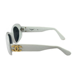Chanel White Oval Sunglasses