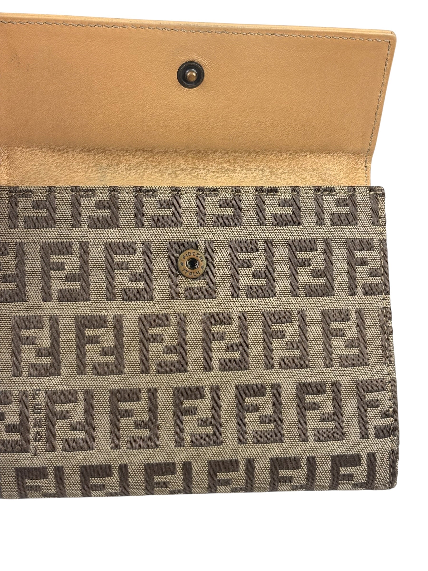 Fendi Beige Zucca Bi-Fold Wallet