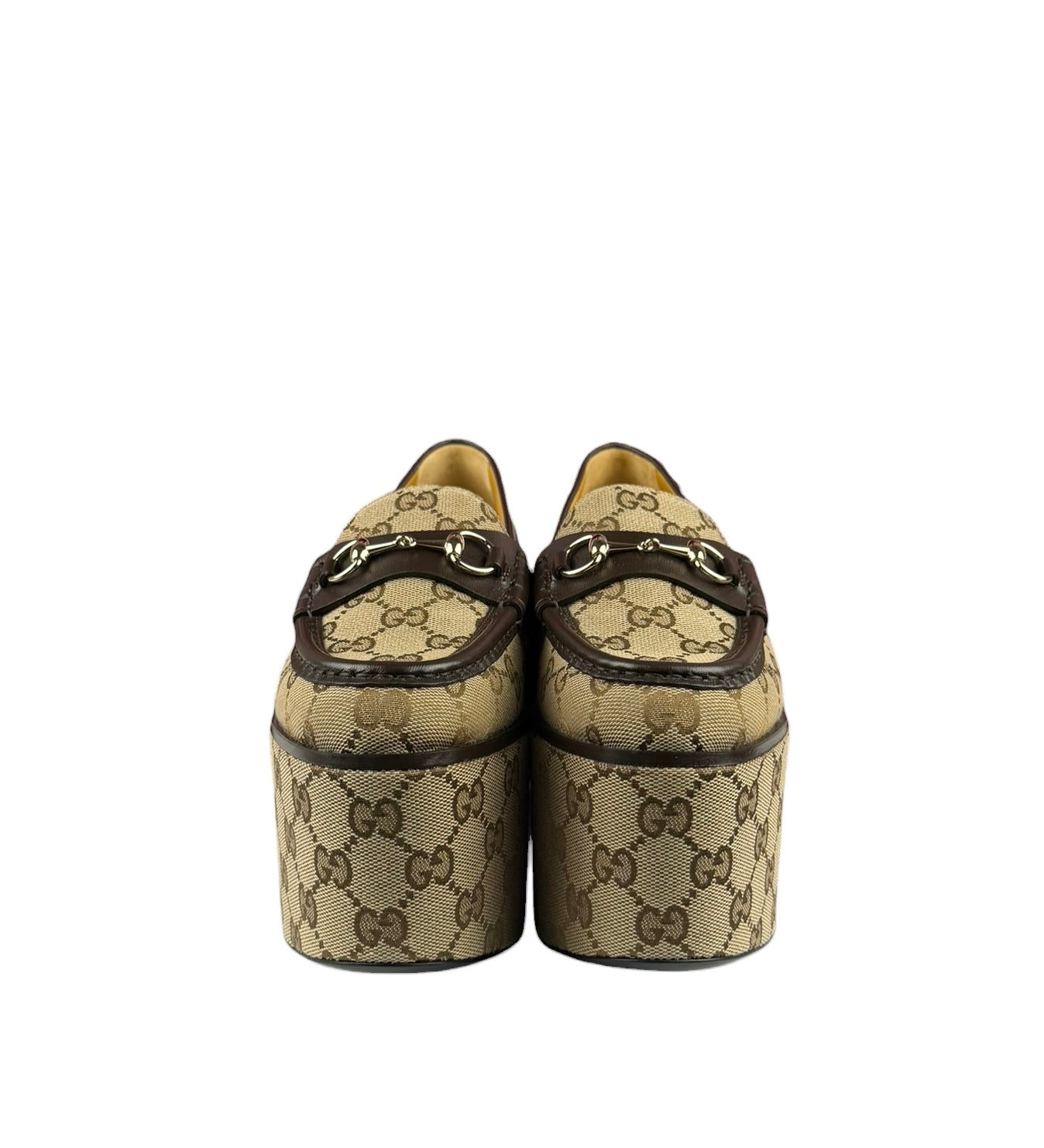 Gucci Horsebit GG Canvas Platform Loafers