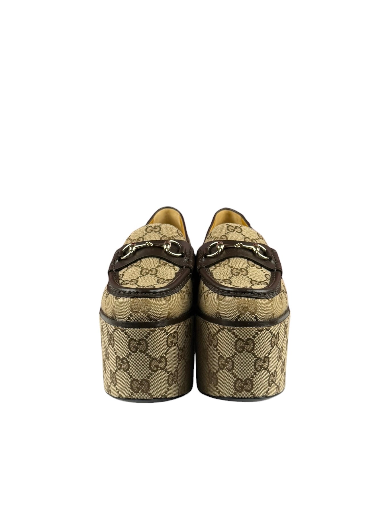 Gucci Horsebit GG Canvas Platform Loafers