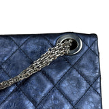 Chanel Blue Metallic Aged Quilted 2.55 Double Flap Bag 2008