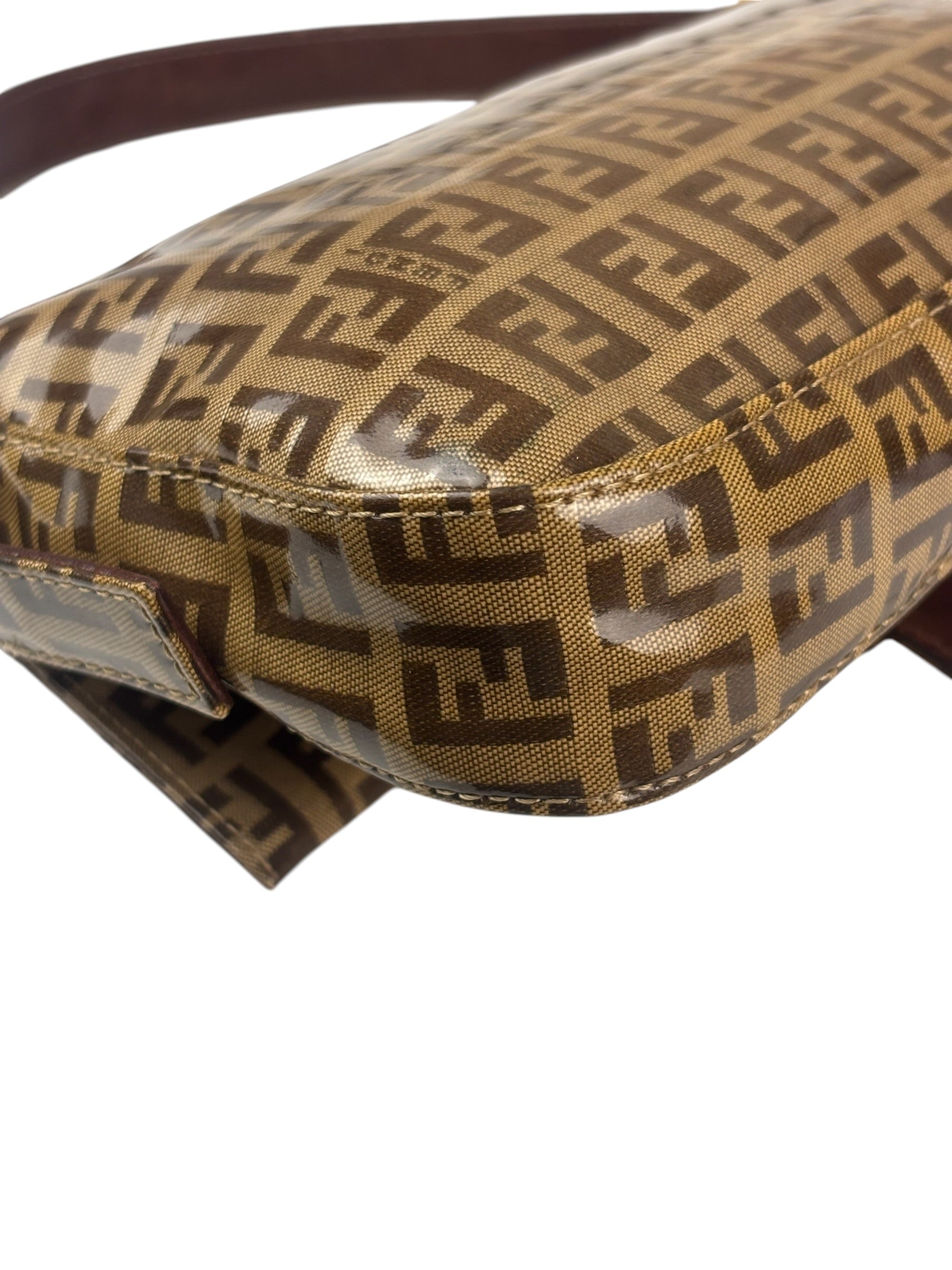 Fendi Brown PVC Zucca Baguette