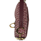 Christian Dior Burgundy Leather Oblique Saddle Handbag