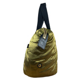 Celine Vintage Green Nylon Puffer Handbag