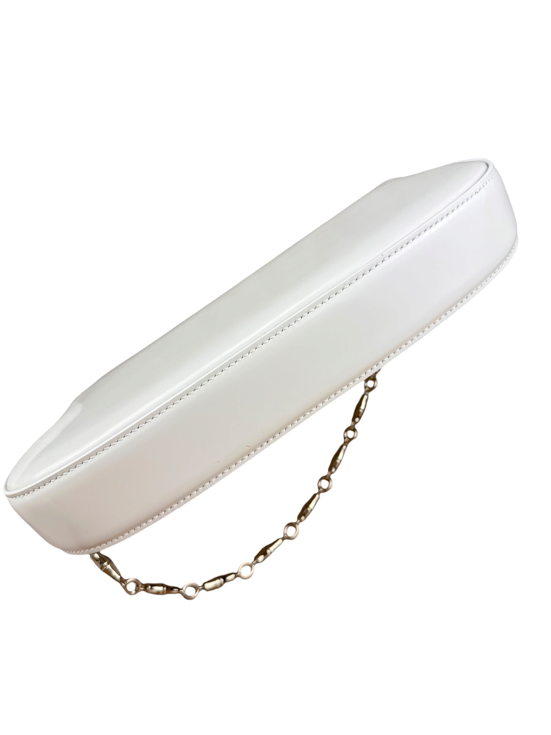 Gucci White Leather Bamboo Night Small Clutch/Pochette