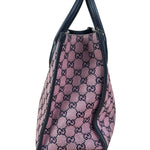 Gucci Bicolor Leather Trim GG Canvas Two-Way Tote Bag