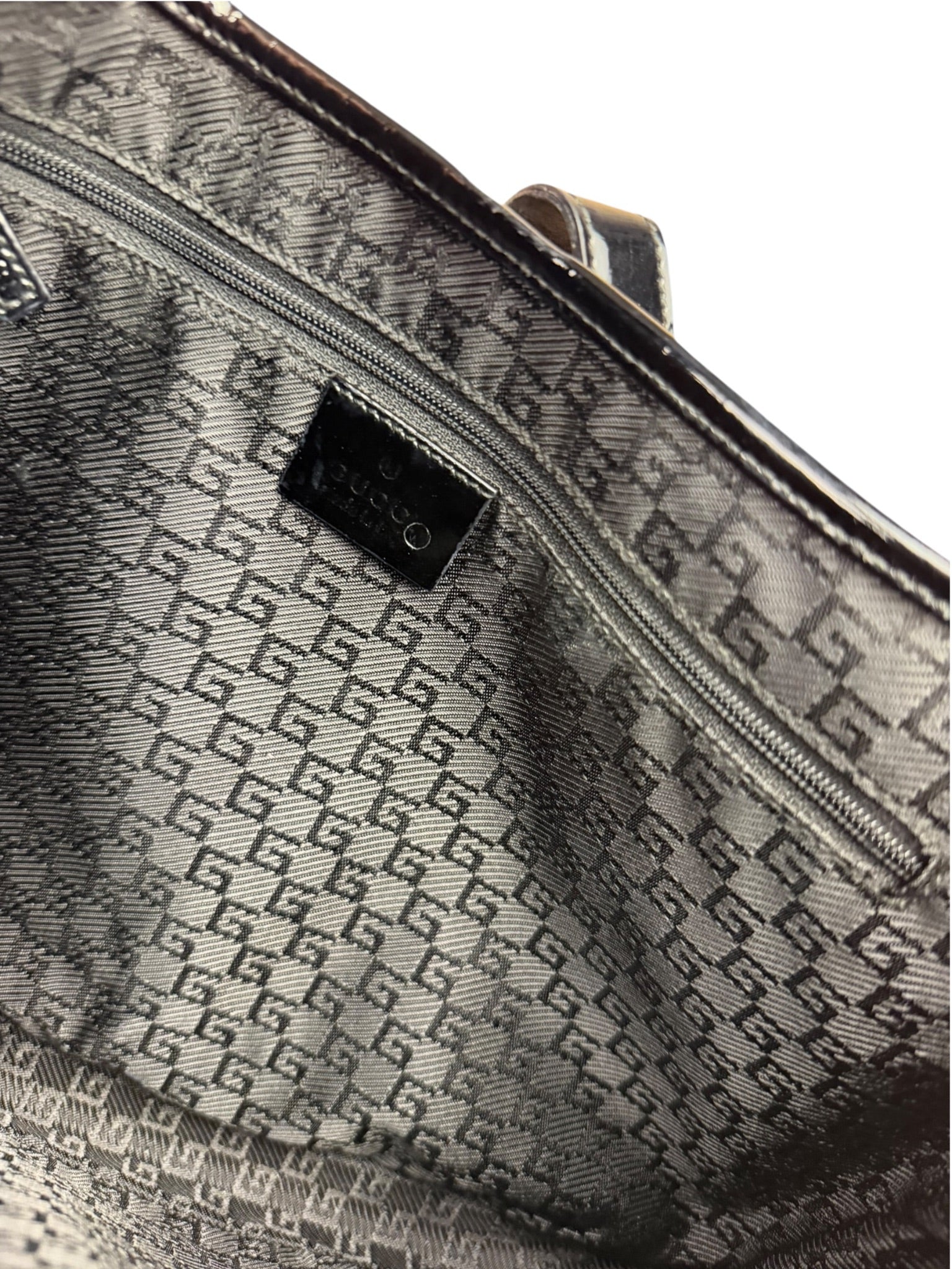 Gucci Vintage TF Black Patent Leather Jackie Hobo Bag