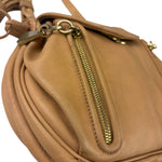 Chloe Orange Beige Calfskin See By Chloe Cherry Drawstring Saddle Crossbody Bag