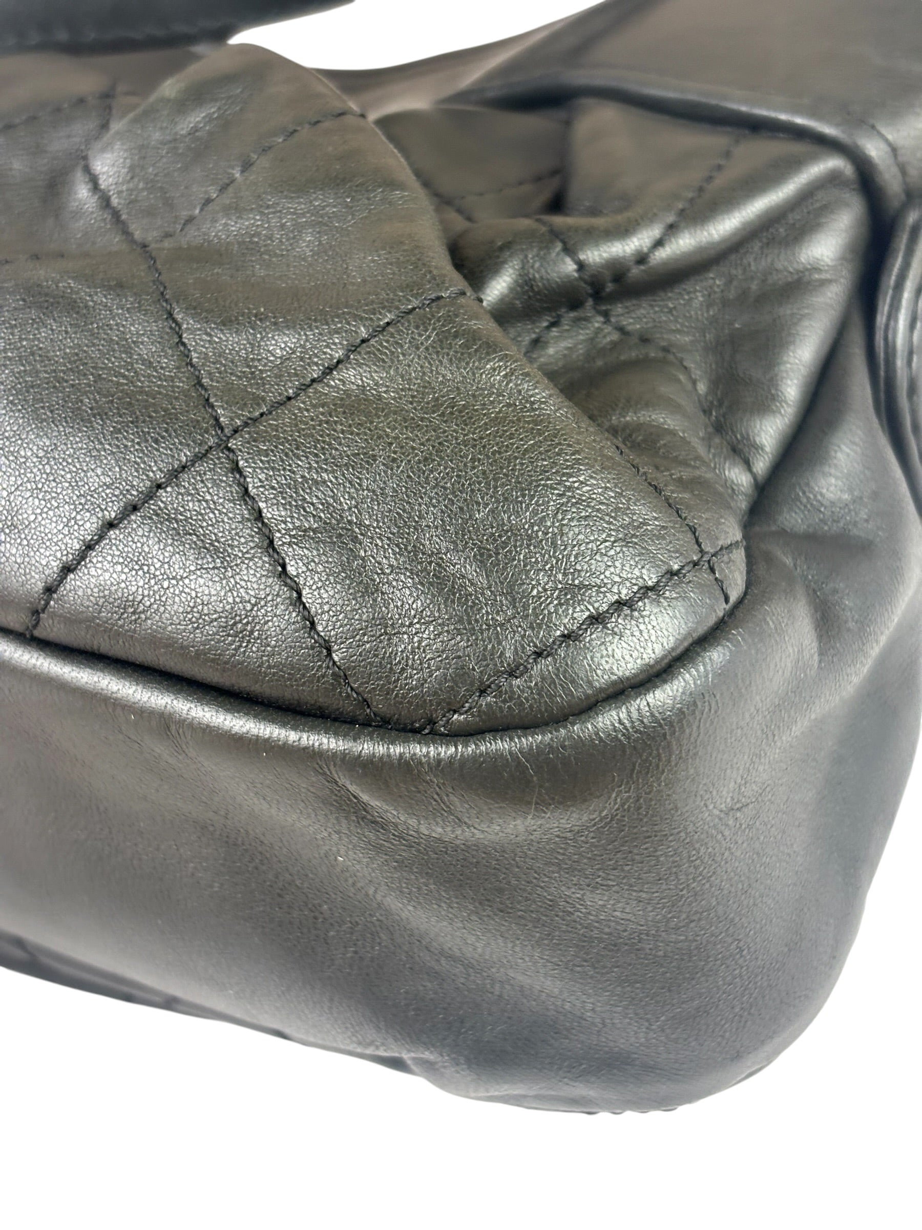Chanel Grey Quilted Leather Tote Bag 2006