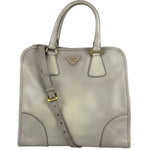 Prada Saffiano Lux Leather Grey 2Way Shopping Bag