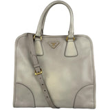 Prada Saffiano Lux Leather Grey 2Way Shopping Bag