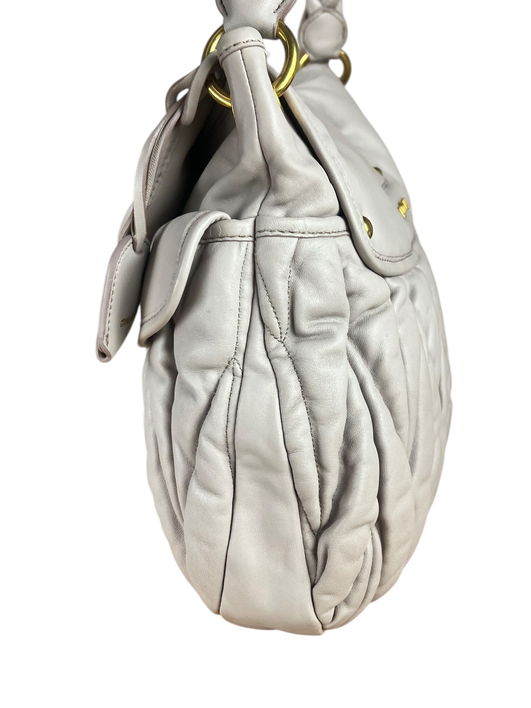 Miu Miu Lilac Nappa Leather Shoulder Bag