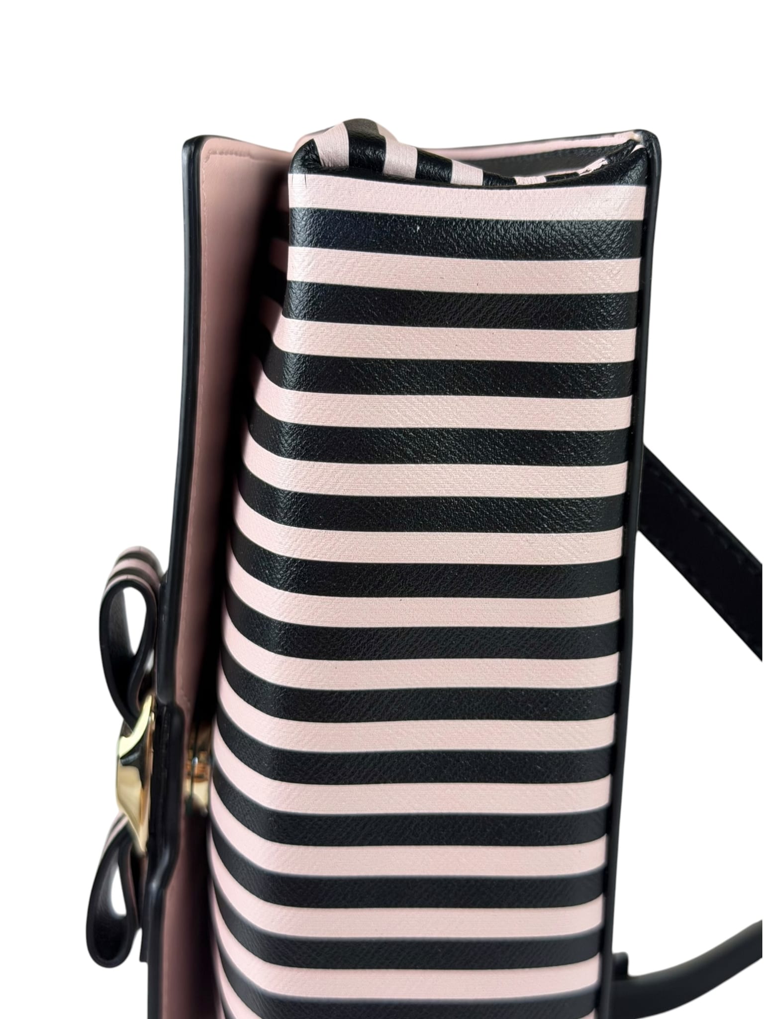 Salvatore Ferragamo Pink/Black Striped Crossbody Bag