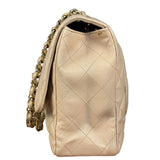 Chanel Beige Clair Jumbo Classic Flap Shoulder Bag 1990