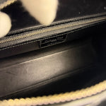 Christian Dior Rare Black/Navy Croc Embossed Lady Dior Handbag