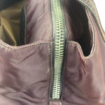 Prada Vintage Plum Nylon Leather Embossed Handbag
