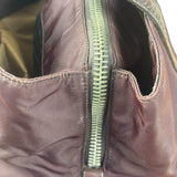 Prada Vintage Plum Nylon Leather Embossed Handbag