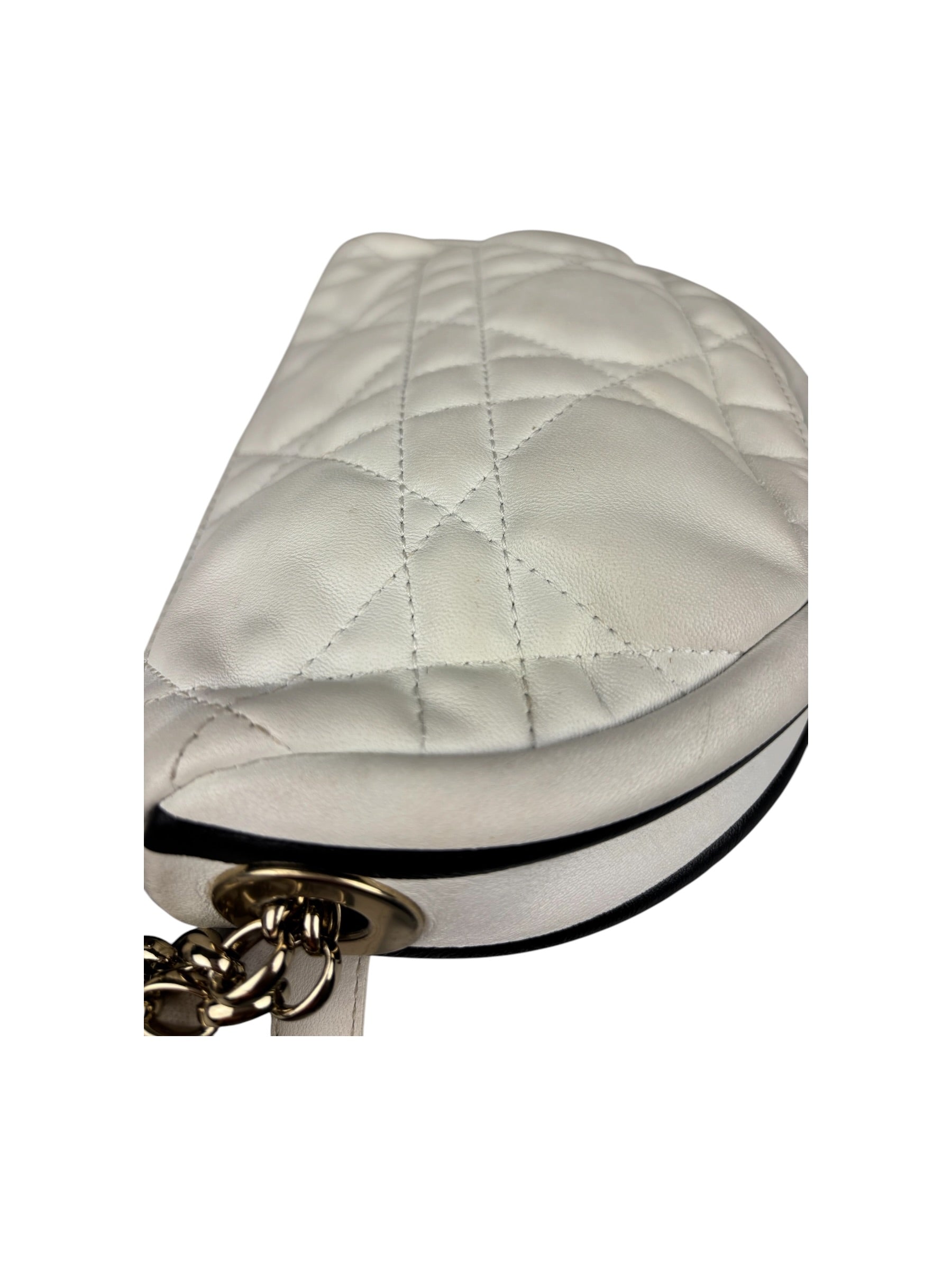 Christian Dior White Leather Micro Vibe Two-Way Bag