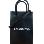 Balenciaga Black Mini Shopping Tote Phone Holder