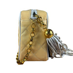 Chanel CC Patent Quilted Yellow Camera Bag 1991