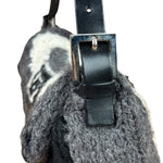 Fendi Vintage Grey/Black Knit Wool Baguette