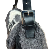 Fendi Vintage Grey/Black Knit Wool Baguette