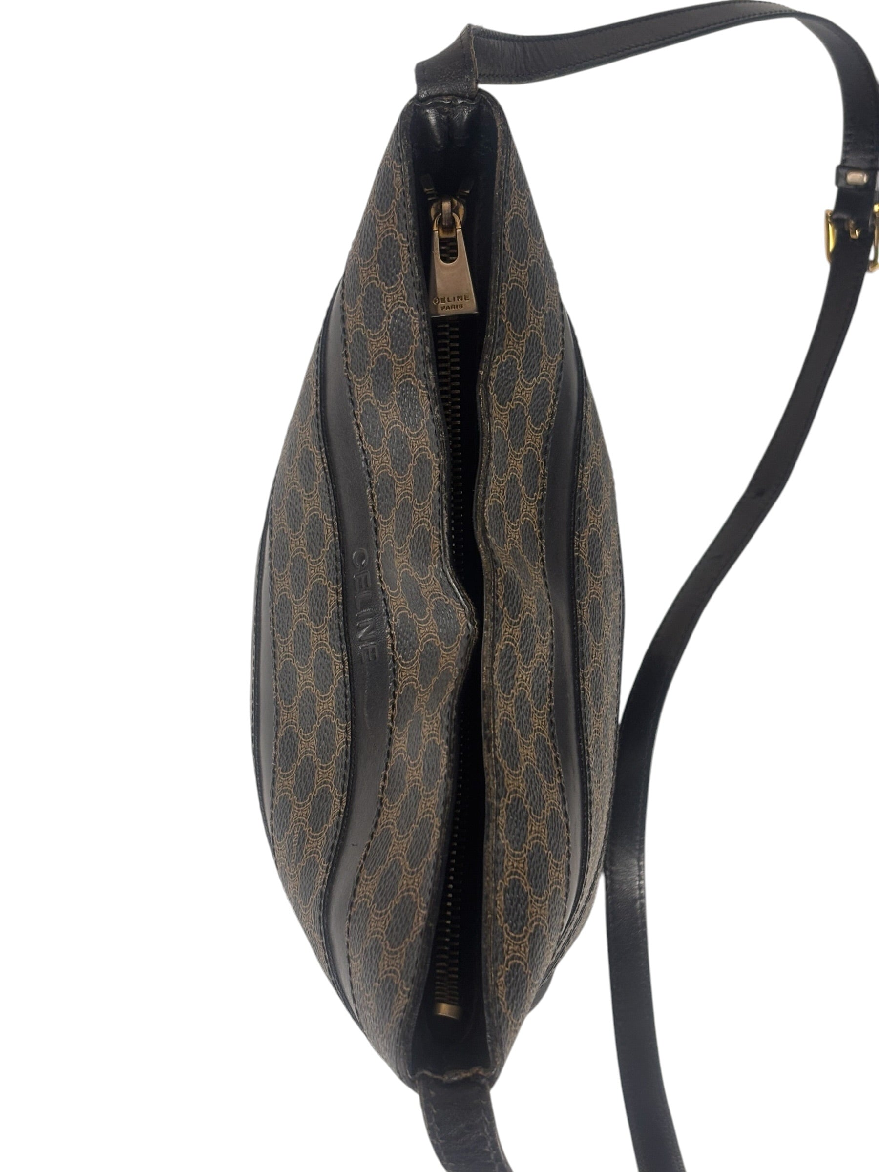 Celine Coated Canvas Stripped Macadam Crossbody