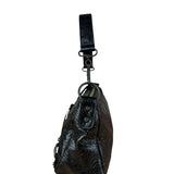 Balenciaga Le City Moto Black Leather Shoulder Pochette