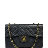 Chanel Vintage Black Quilted Leather Jumbo Flap Bag 1994