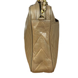 Chanel Tan Beige Chevron Leather Camera Case