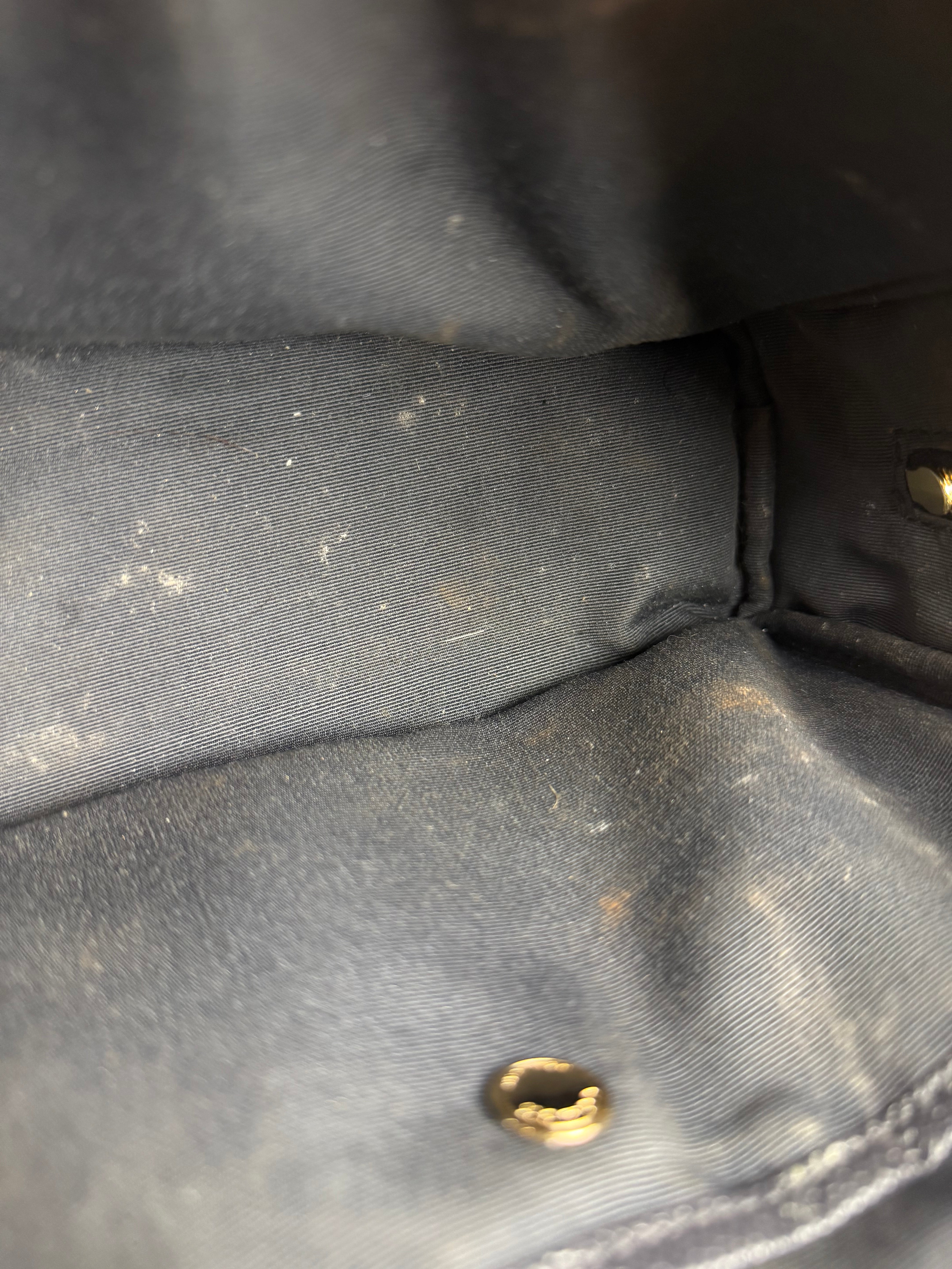 Coach Cosmetic Pouch Navy Blue Pebbled Leather