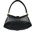 MCM Black Pebbled Leather Baugette