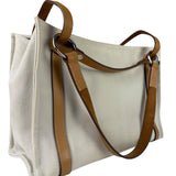 Hermes Beige/Brown Leather Trim Cabalicol Tote