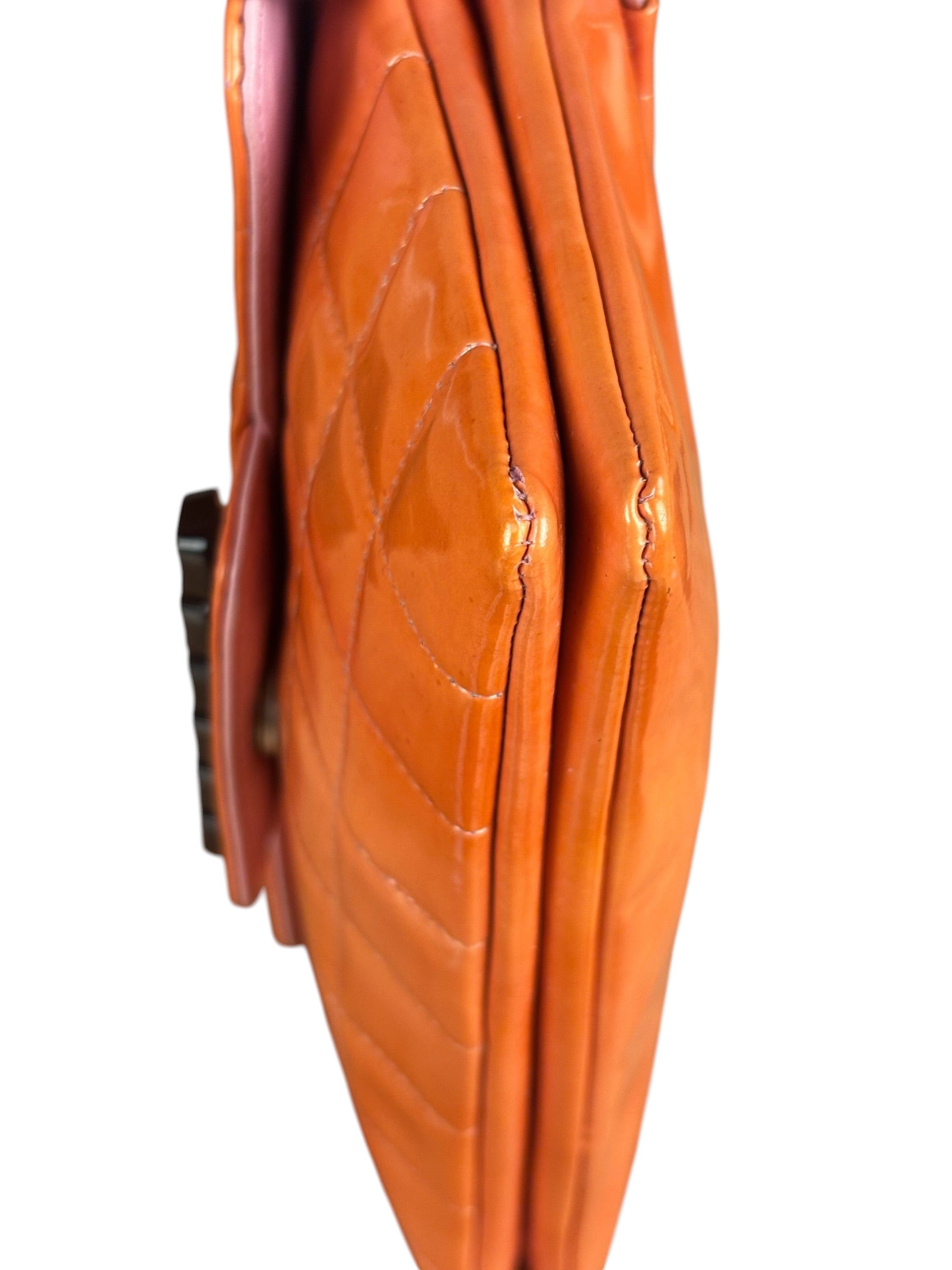 Chanel Orange/Pink Chocolate Bar Keyboard Digital Flap Shoulder Bag 2001