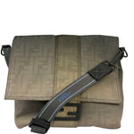 Fendi Vintage Grey Nylon Mamma Baguette Messenger Bag