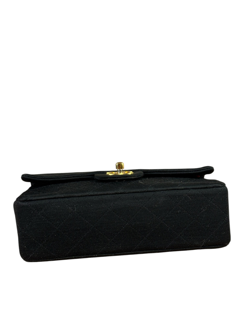 Chanel Classic Black Jersey Quilted Small Double Flap Bag 1988