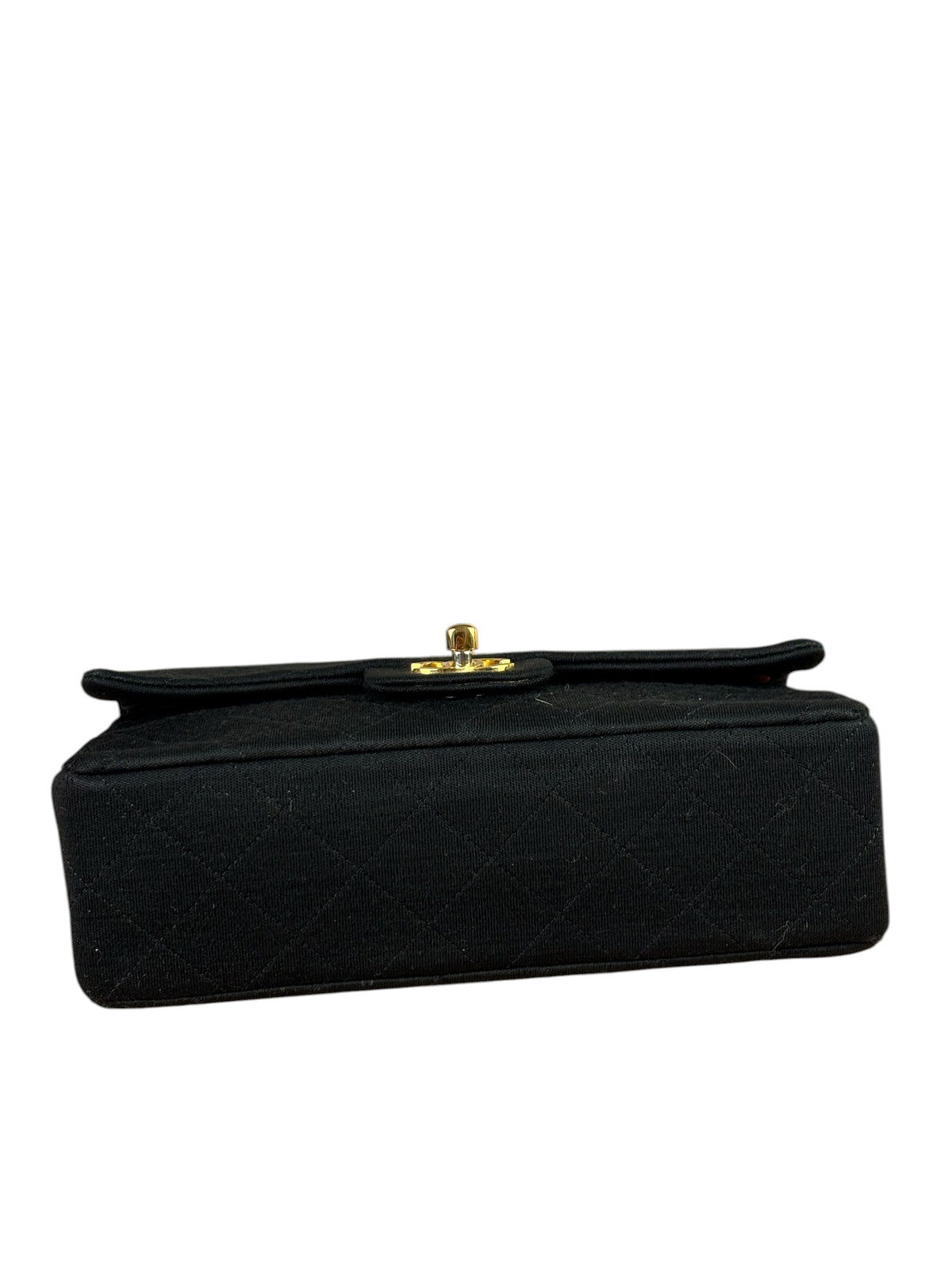 Chanel Classic Black Jersey Quilted Small Double Flap Bag 1988