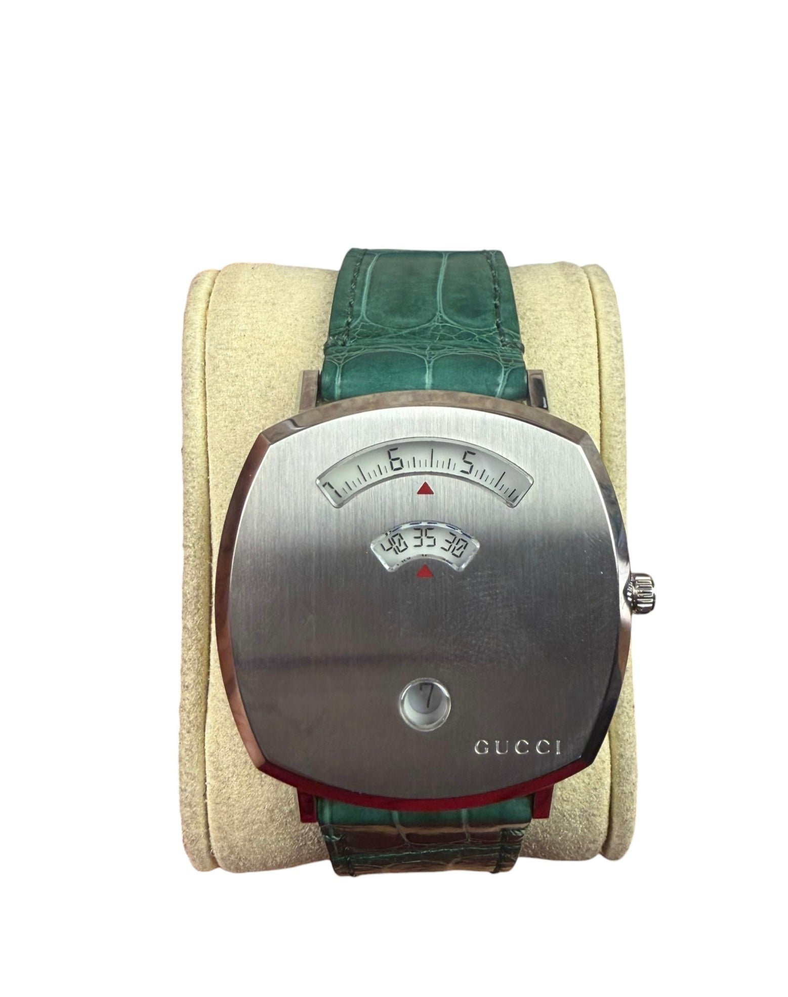 Gucci 157.3 Grip Green Croc Strap