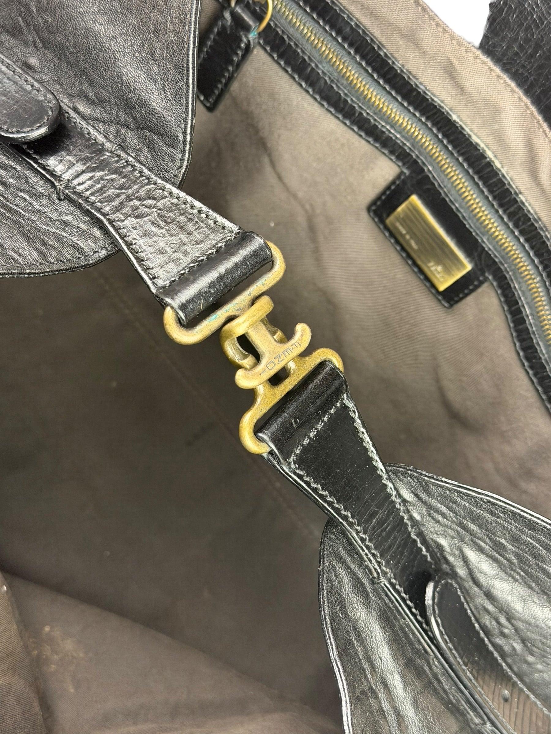 Fendi Black Leather Etniko Du Jour Shoulder Bag