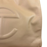 Telfar Cream Leather Medium Shopping Tote Bag