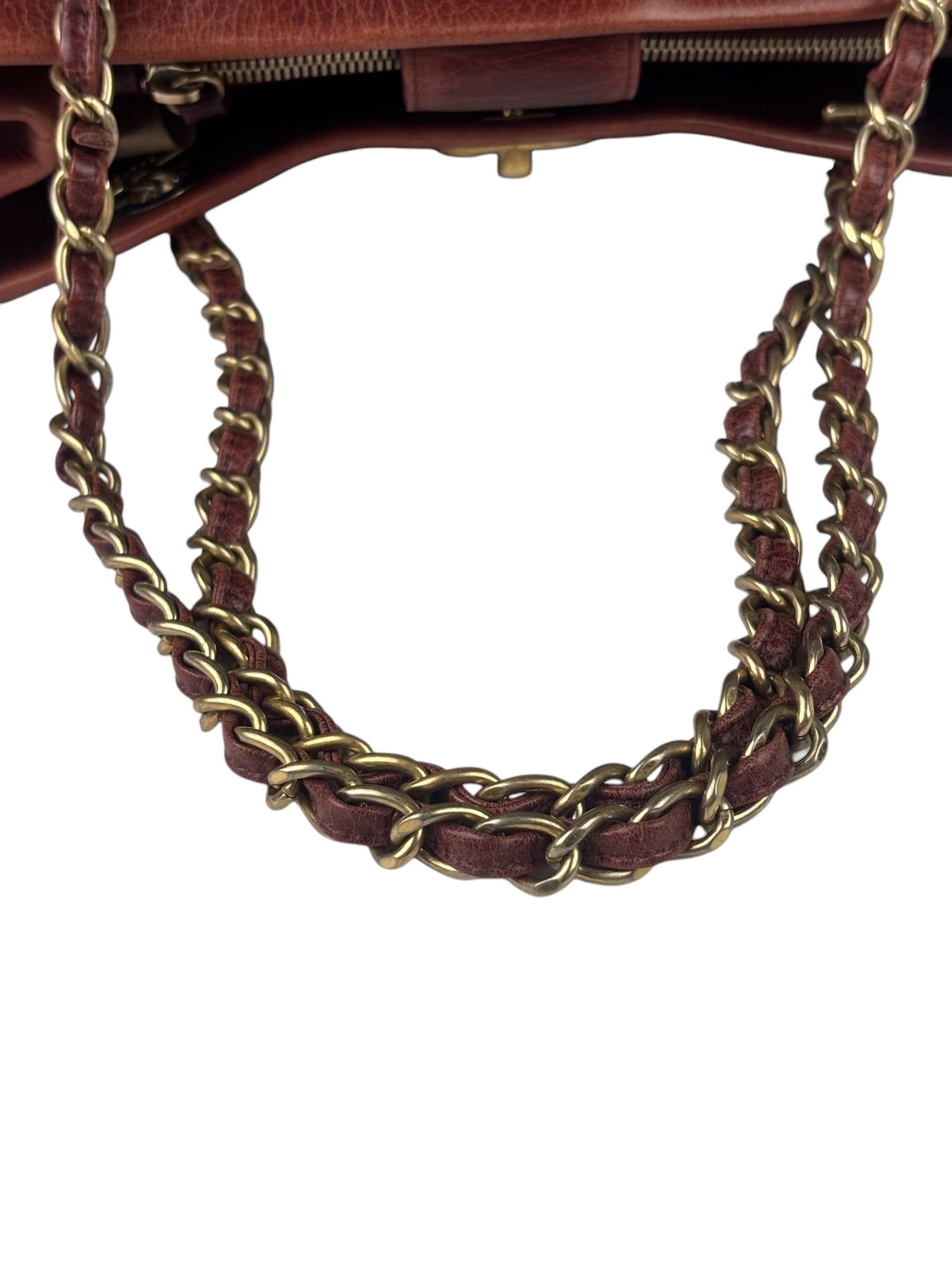 Chanel Bi-Color Burgundy Quilted Soft Elegance Tote 2014