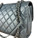 Chanel Dark Grey Quilted Leather Loop Flap Bag 2014