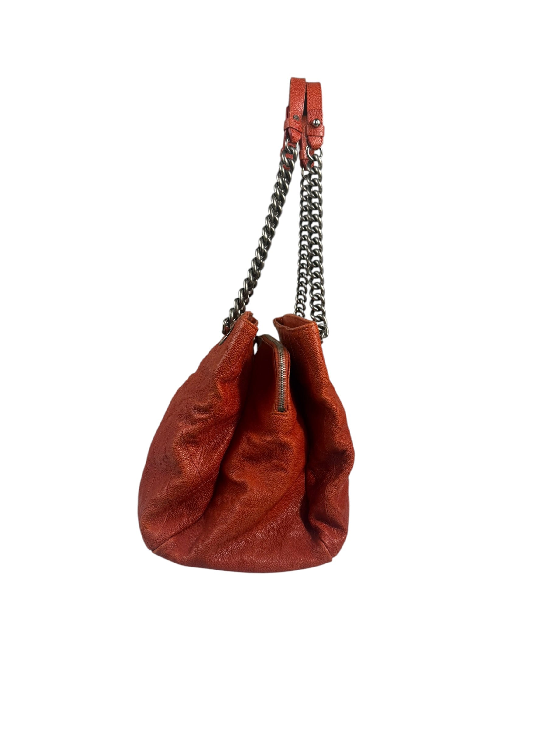 Chanel Red Caviar Quilted Small Frame Shoulder Bag 2011