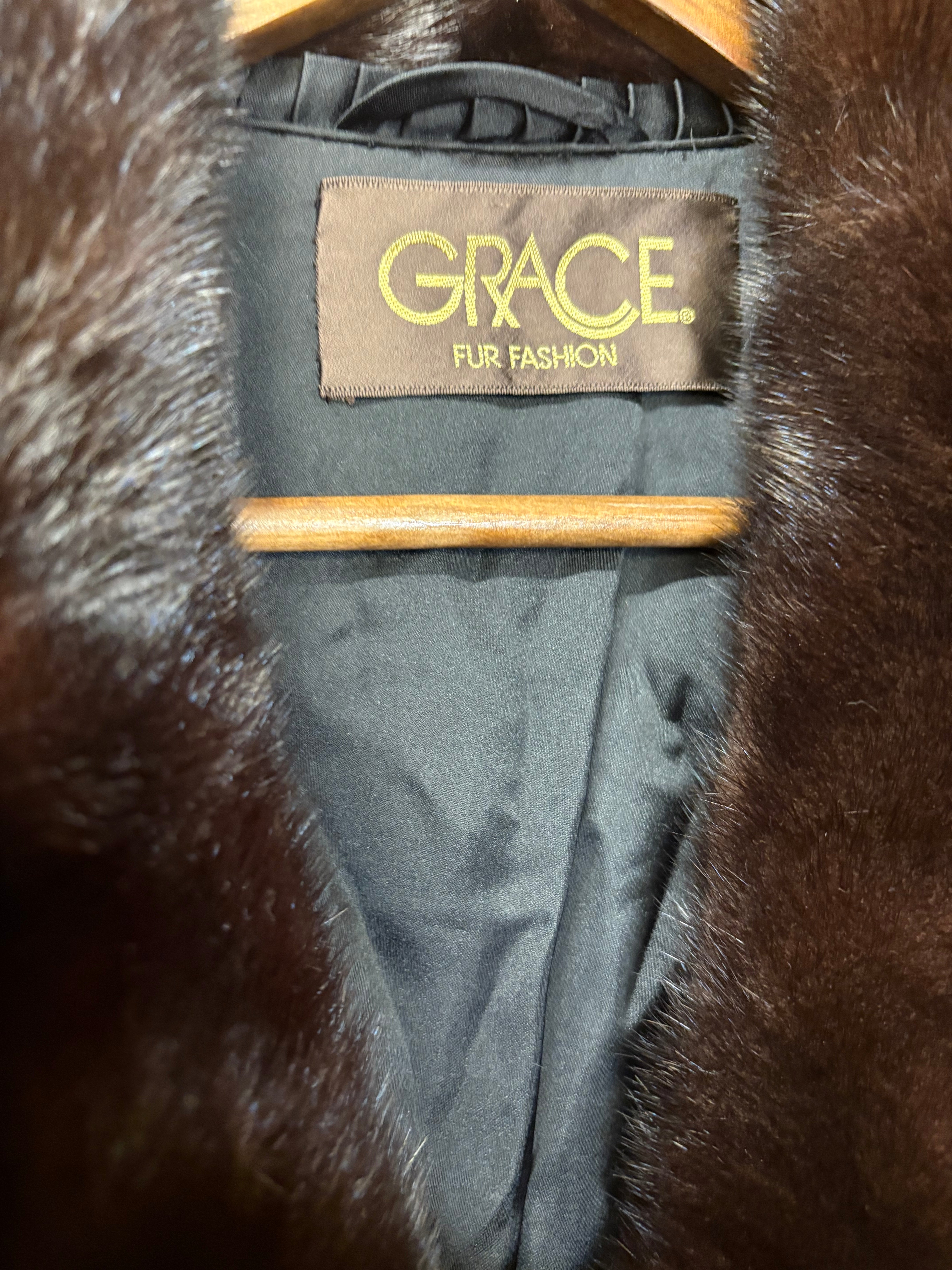 Grace Vintage Dark Mink Fur Coat