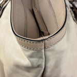 Gucci Vintage Beige Leather Ruched Handle Tote