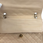 Chanel Beige Quilted CC Vintage Double Flap Bag 90s