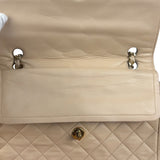 Chanel Beige Quilted CC Vintage Double Flap Bag 90s